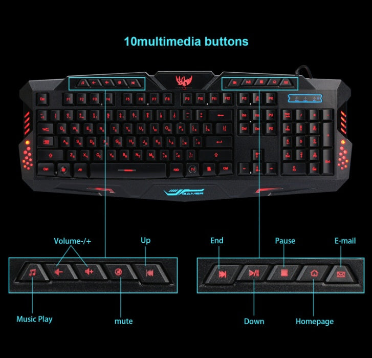 wired gaming keyboard set J10
