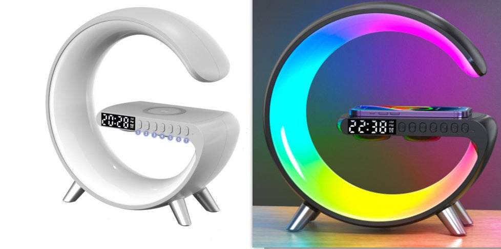 G Shaped LED Lamp Bluetooth Speaker Wireless Charger