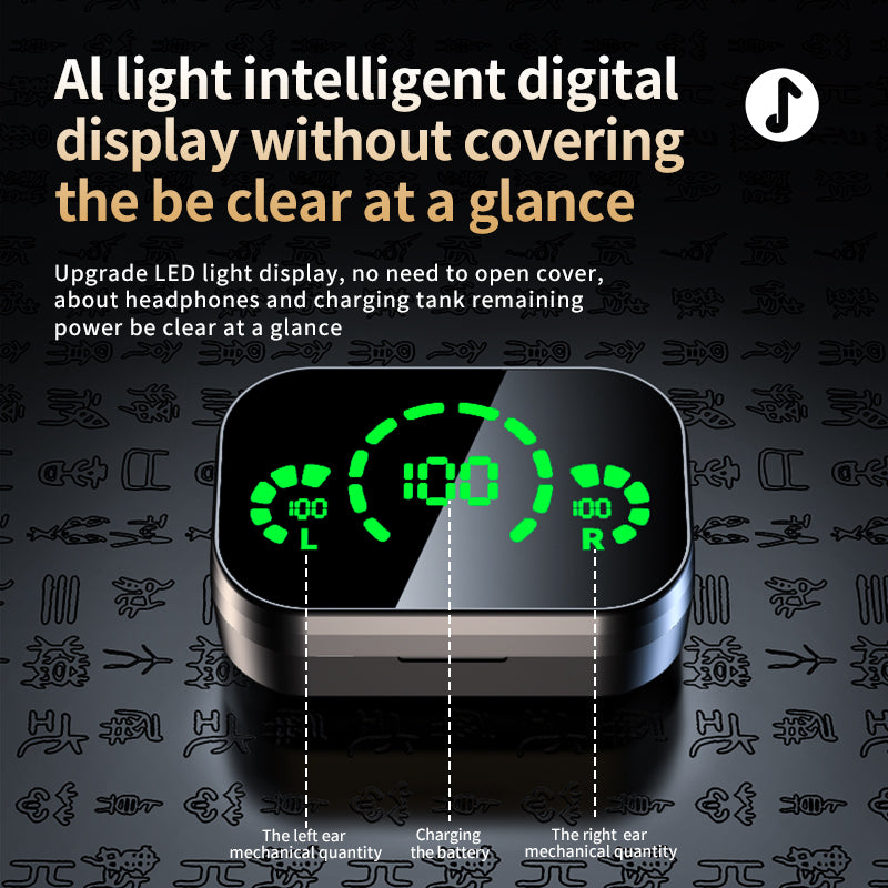 YD03 Wireless Bluetooth-compatible Headset Digital Display